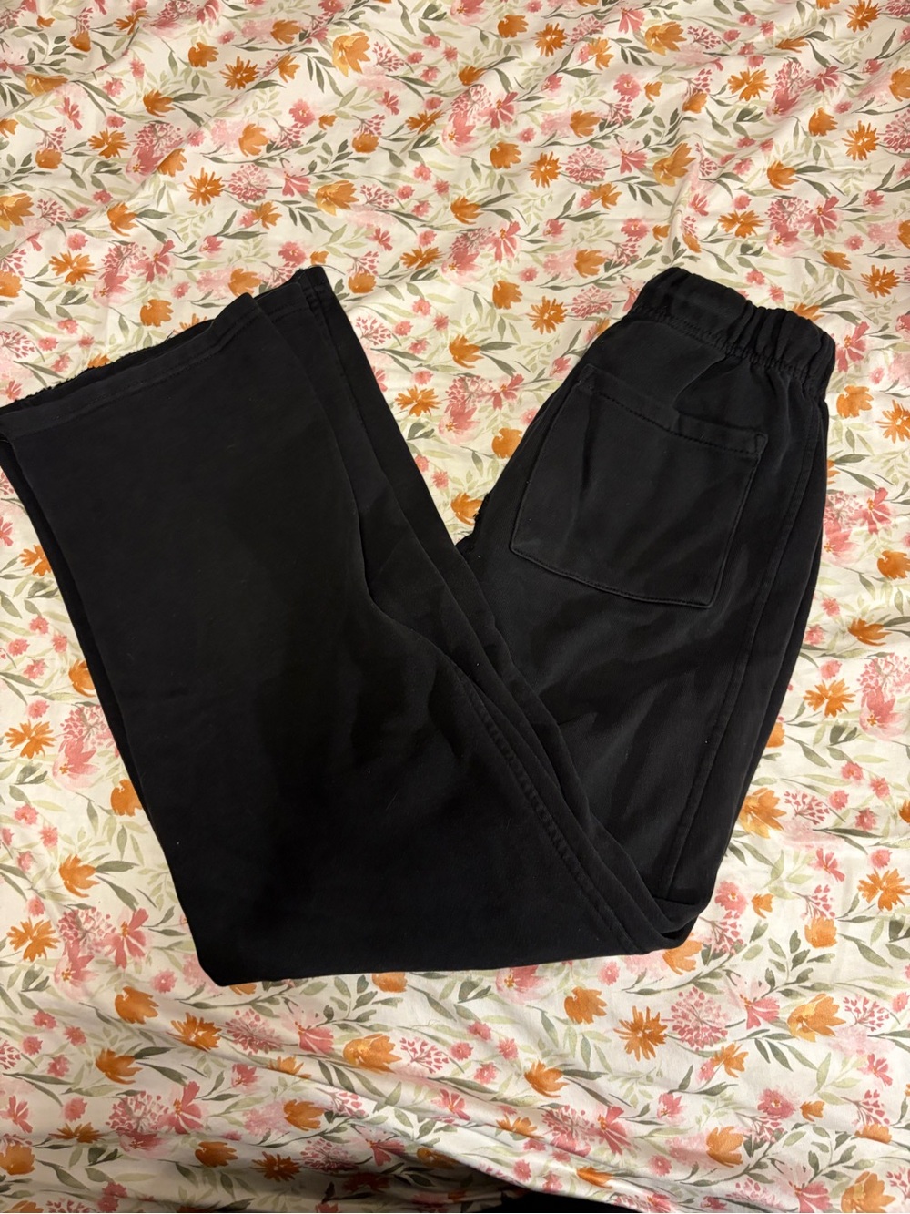 Garage black wide leg sweatpants